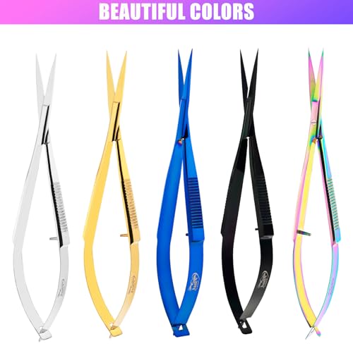 Cross Edge Spring Scissors 5 Inch straight Stainless