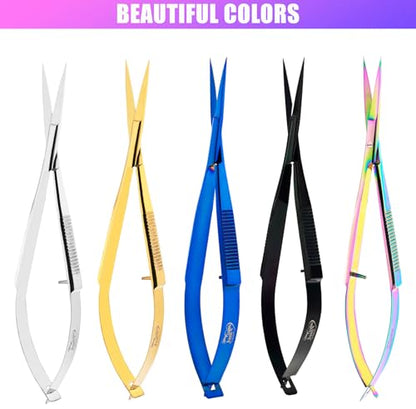 Cross Edge Spring Scissors 5 Inch straight Stainless