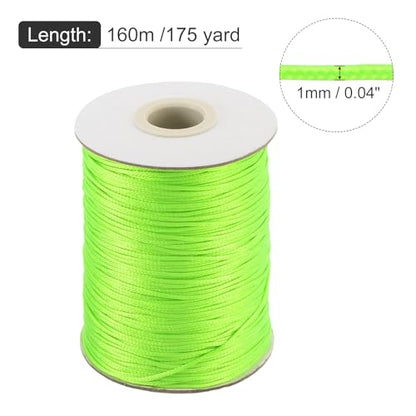 Waxed Cord 1mm Waxed Polyester Cord 175 Yard Wax String for Bracelet Making