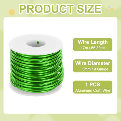 9 Gauge Anodized Aluminum Craft Wire Bendable Bonsai Training Wire 56 Feet 3mm for Sculpting Crafts Wreath Floral Beading Jewelry Making