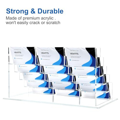 Acrylic Business Card Holder for Desk Multiple Business Card Holders Business Card Organizer Business Card Display Rack Clear Plastic Business Card Stand for Home Office