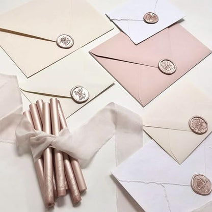 Metallic Champagne Rose Glue Gun Sealing Wax Sticks for Wax Stamp (8 Count)