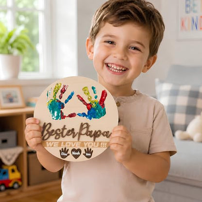 Personalized Bester Papa Handprint Sign