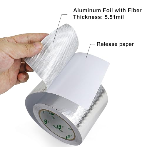 Adhesive Aluminum Foil Heat Shield Tape Barrier 4in x 66ft (66 Foot)