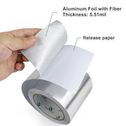 Adhesive Aluminum Foil Heat Shield Tape Barrier 4in x 66ft (66 Foot)