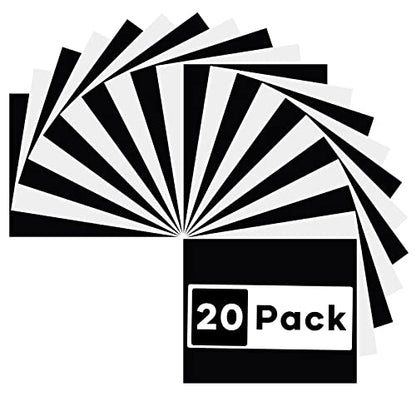 White & Black HTV Heat Transfer Vinyl (20 Count)
