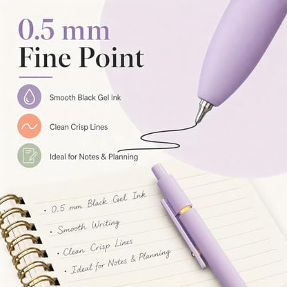 Gel Pens 7pcs 0.5mm Quick Dry Black Ink Fine Point Pens (7 Count)