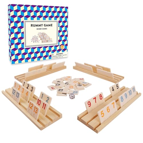 Upgraded Rummy Cube Game with 106 Large Number Rummy Tiles Set (106 Count)