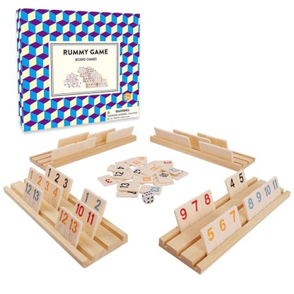 Upgraded Rummy Cube Game with 106 Large Number Rummy Tiles Set (106 Count)