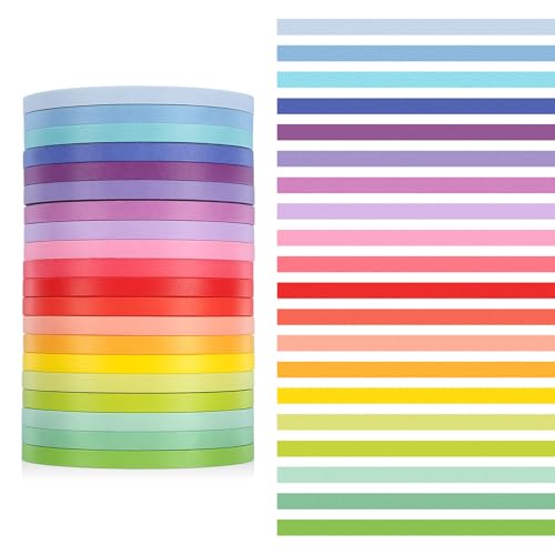 20 Rolls Rainbow Washi Tape Slim (20 Count)