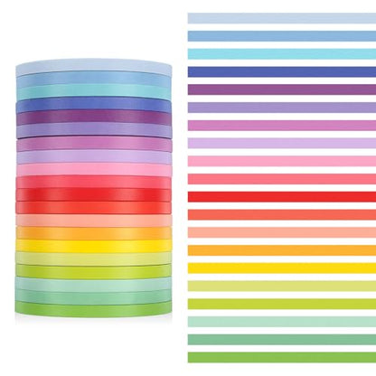 20 Rolls Rainbow Washi Tape Slim (20 Count)