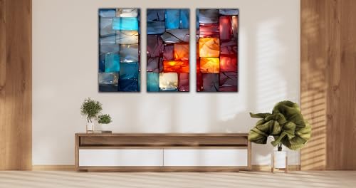 Magical Light Play and Stunning Colors Printed Tempered Glass Wall Art Painting for Living Room