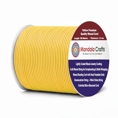 1.5mm Yellow Waxed Cord