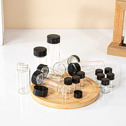 20ml Clear Small Glass Vials 30pcs with Screw Caps (30 Count)