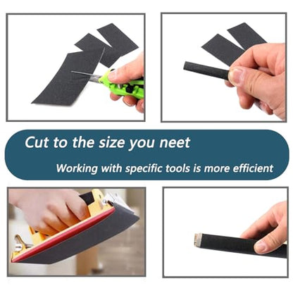 30Pcs 9 x 3.6 Inchs 150 Grit Wet and Dry Handmade Universal Sanding Sheets