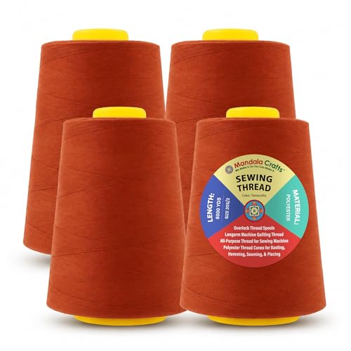 20S 2 Terracotta Polyester 4 Pack of Serger Threads Cones
