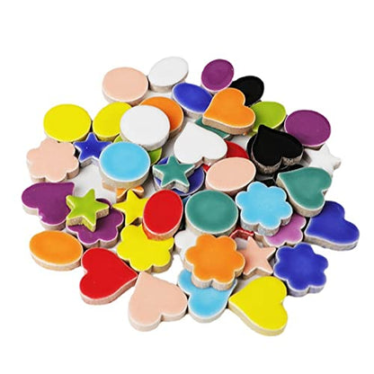 500g 1.1lb Random Color Irregular Ceramics Mosaic Tiles (16 Ounce)