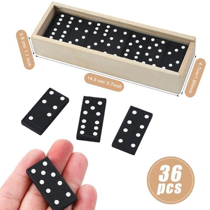 24 Pack Mini Dominos Set for Kids Adults Bulk Double 6 Dominoes (24 Count)