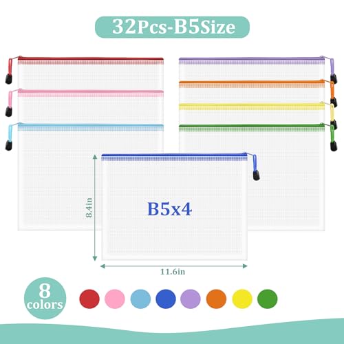 32pcs Mesh Zipper Pouch Bags (32 Count)