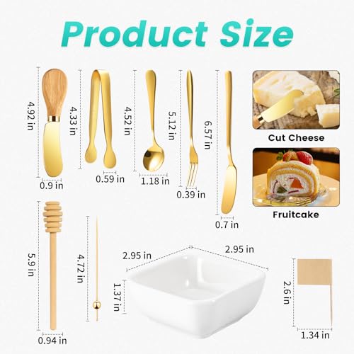 Charcuterie Board Accessories With 3 Oz Ceramic Dip Bowls