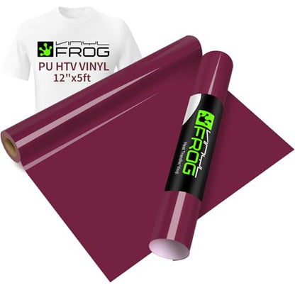 Maroon Heat Transfer Vinyl Roll 12" x5ft Matte HTV Vinyl (5 Foot)