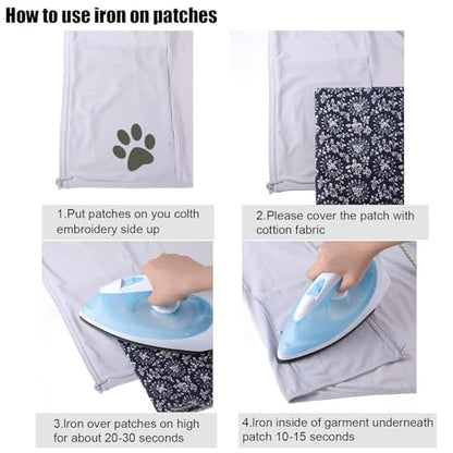 30 Pieces Twill Fabric Patches Fabric Repair Patches Iron on Twill Patch Clothing Repair Patch Kit for Jacket Clothes (30 Count)