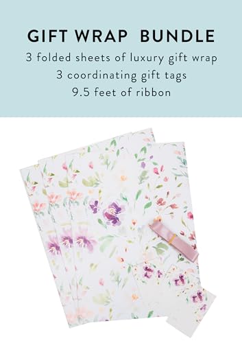 Floral Wedding Wrapping Paper + Ribbon Set with Tags