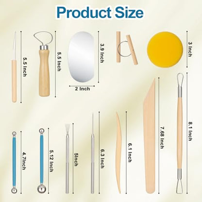 12 Pcs Polymer Clay Sculpting Tools Kit for Adults