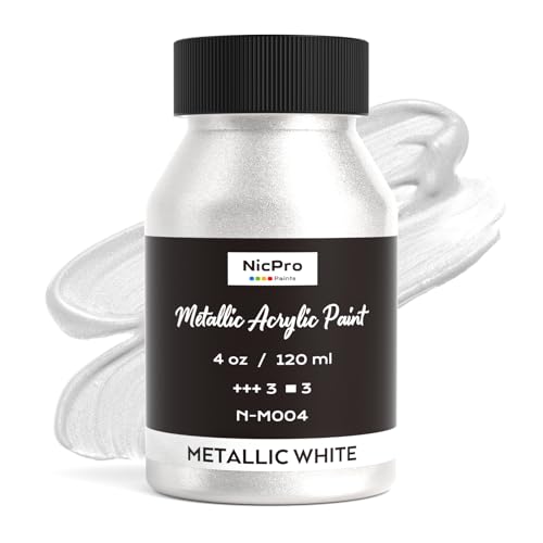 Metallic Pearl White Acrylic Paint (4 Fl Oz)