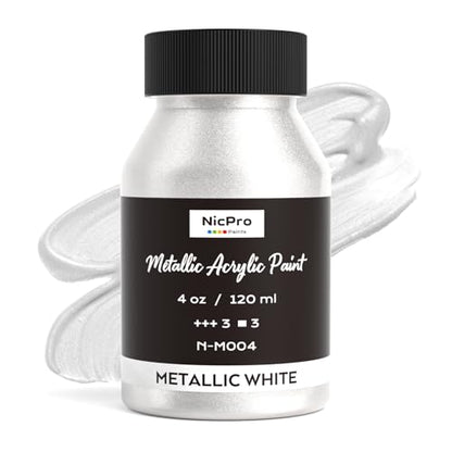 Metallic Pearl White Acrylic Paint (4 Fl Oz)