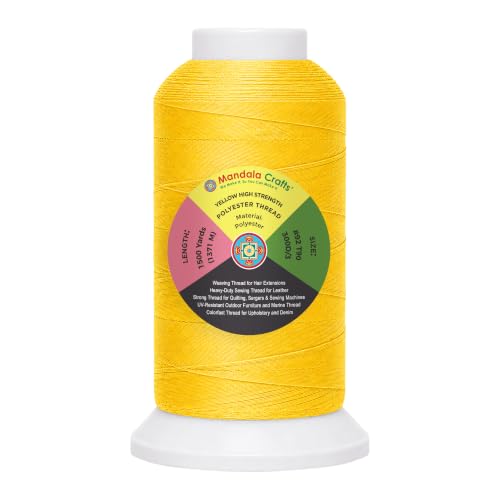 Yellow Tex 90 Polyester Heavy Duty Thread for Upholstery