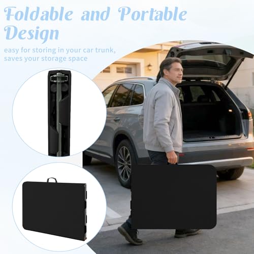 2 Pack 6 Feet Portable Folding Table Black