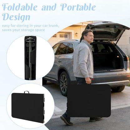 2 Pack 6 Feet Portable Folding Table Black