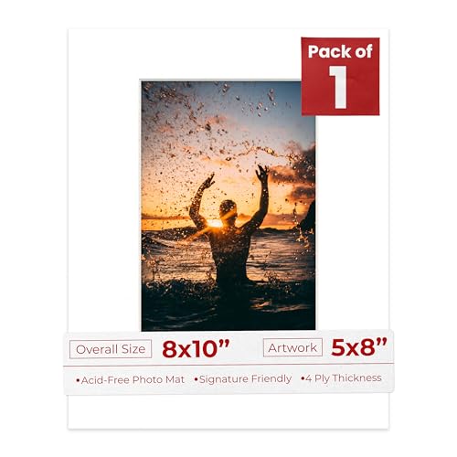 8x10 Mat Bevel Cut for 5x8 Photos