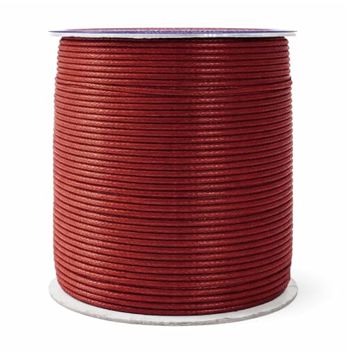 1.5mm Dark Red Waxed Cord (327 Foot)