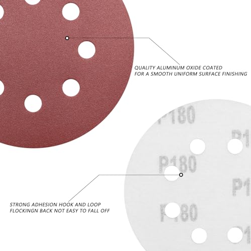 5 Inch 180 Grit Sanding Discs (50 Count)