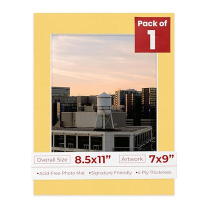 8.5x11 Mat Bevel Cut for 7x9 Photos