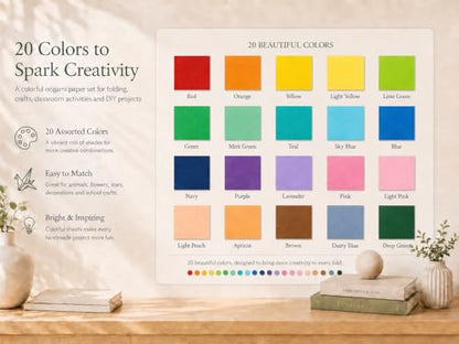 Origami Paper 1000 Sheets 6x6 Inch Colored Craft Paper Double Sided (1000 Count)