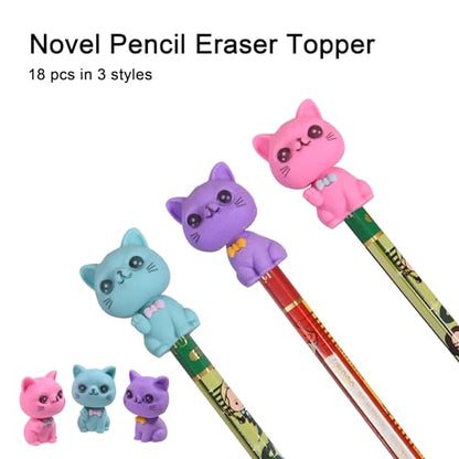 18Pcs Pencil Top Erasers for Kids (18 Count)