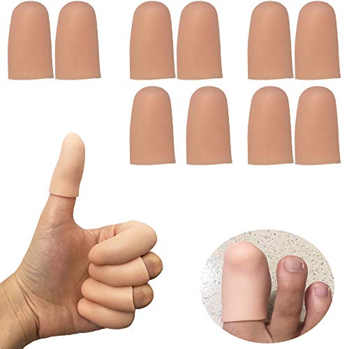 Gel Finger Protectors Finger Caps Silicone Fingertips Protection (10 Count)