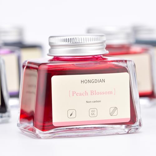 Hongdian Fountain Pen Bottled Ink Peach Blossom Color