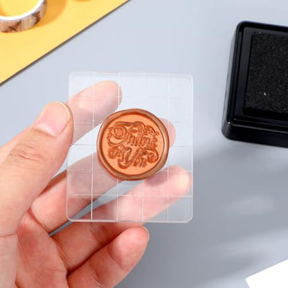 6Pcs Acrylic Blocks for Stamping Set Clear Stamping Blocks Tools with Grid Lines (6 Count)