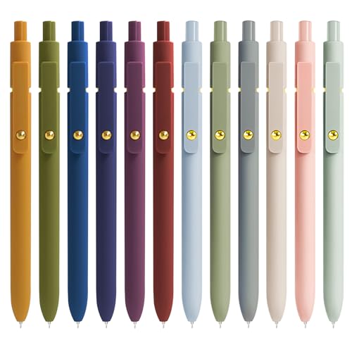 Gel Pens 12 Pcs 0.5mm Fine Point Smooth Writing Pens Cute Pens