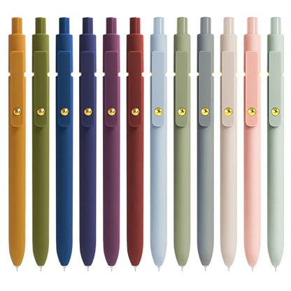 Gel Pens 12 Pcs 0.5mm Fine Point Smooth Writing Pens Cute Pens