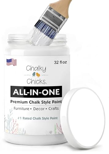 Powdered Snow 32 Fl Oz Chalk Paint for Furniture All in One