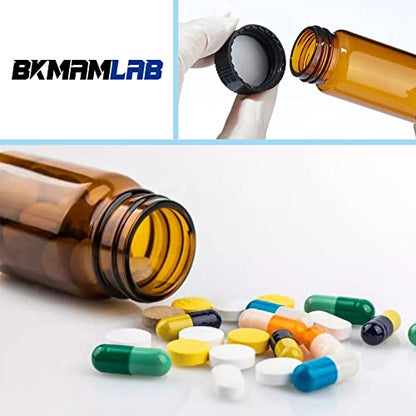 10ml Amber Small Glass Vials 50pcs with Screw Caps (50 Count)