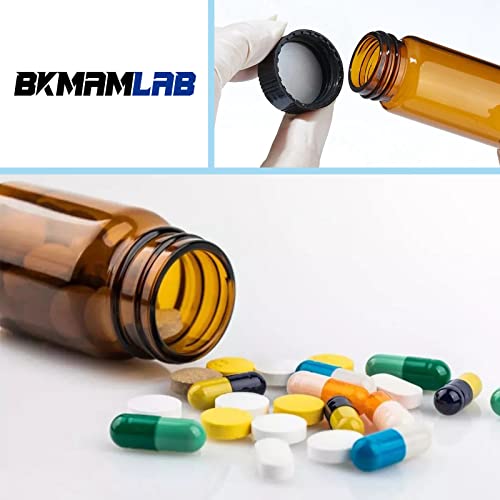 40ml Amber Small Glass Vials 30pcs with Screw Caps (30 Count)