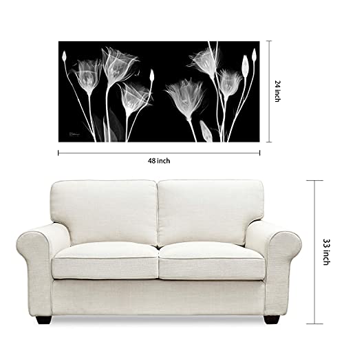 Frameless Free Floating Tempered Glass Panel Graphic Flower Wall Art Ready to Hang