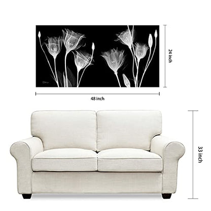 Frameless Free Floating Tempered Glass Panel Graphic Flower Wall Art Ready to Hang