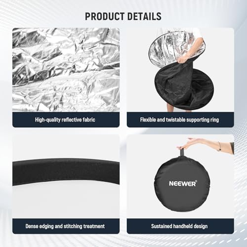 51 Inch 130 Centimeter Light Reflector Diffuser 5 in 1 Foldable